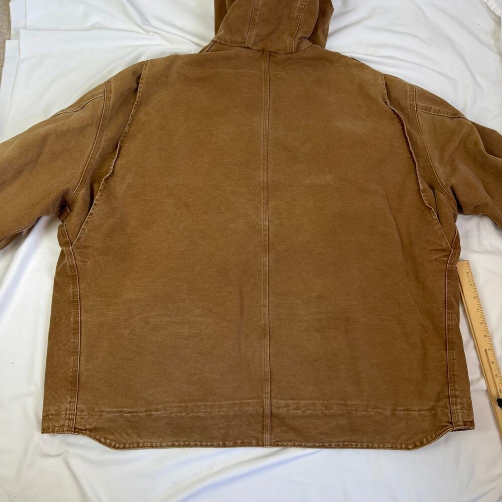 2006 Carhartt 4XL Tall Hooded Jacket Sierra Sherpa Lined J141 Tan BRN Brown Mens - Picture 7 of 16